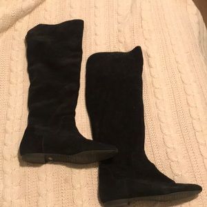 GIanni Bini Black Suede knee high flat boots